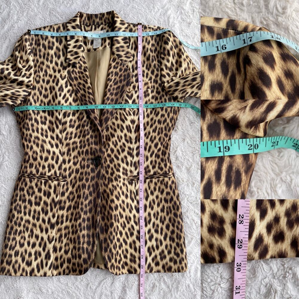 SOLD Cache vintage leopard print blazer jacket Y2K 90s animal cheetah mob wife L - Picture 5 of 16